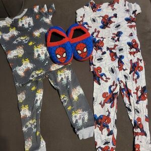 Spider-Man Toddlers Slippers Size 7-8+ Pajama Set - & Game Controller Pajama Set